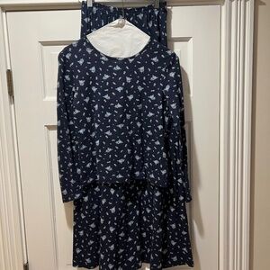 EUC 1990's Laura Ashley 2 piece skirt set, blue, small